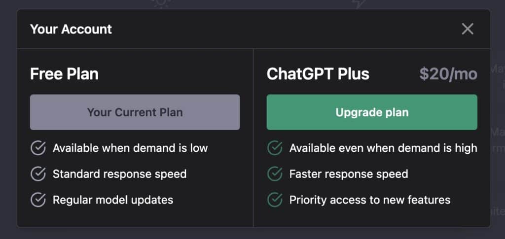 ChatGPT vs Plus